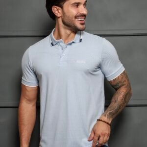 Camiseta Polo Masculina Piquet Ratboy Assinatura Bordada
